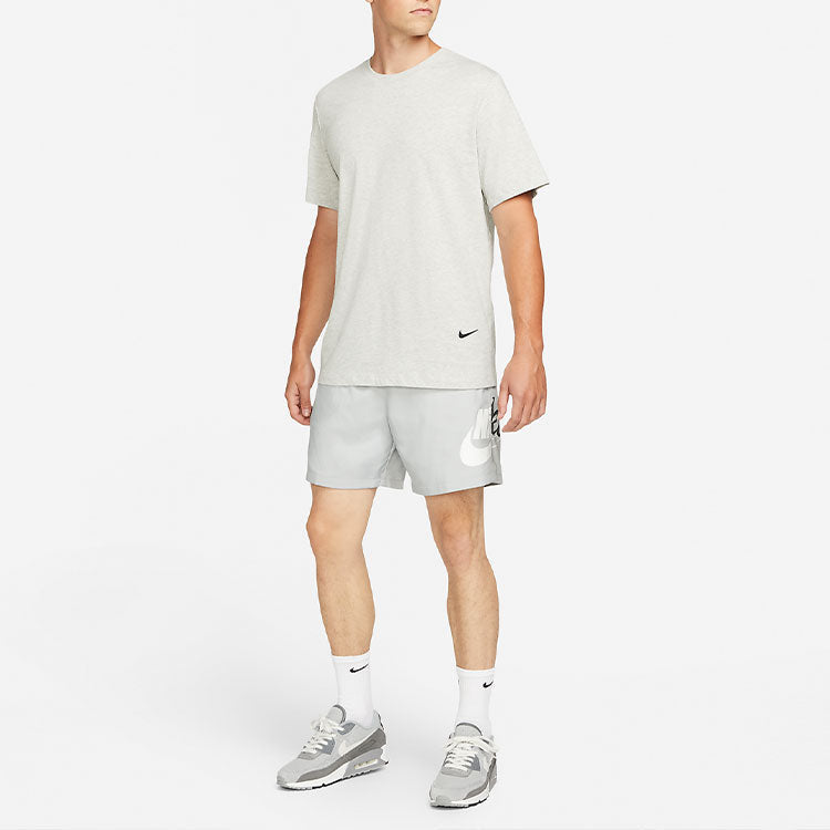 Men's Nike Solid Color Side Round Neck Short Sleeve Gray T-Shirt DM2387-050