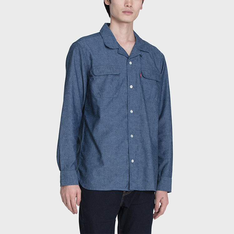 Men's Levis Quick Dry Breathable Casual Denim Long Sleeves Shirt Blue 85489-0000