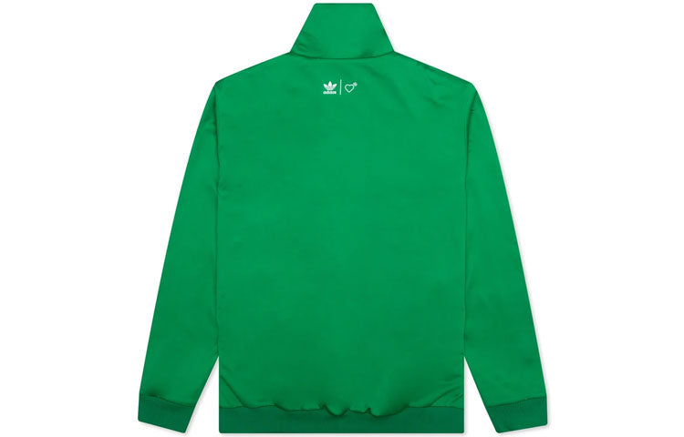 adidas originals x HUMAN MADE Crossover Casual Sports Reversible Side Stripe Stand Collar Jacket Green GV4343