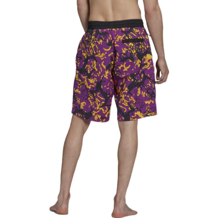 adidas originals Multi-Color Printing Elastic Waistband Casual Shorts Multicolor H09068