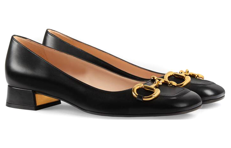 (WMNS) Gucci Ballet Flat with Horsebit 'Black Leather' 645600-C9D00-1000