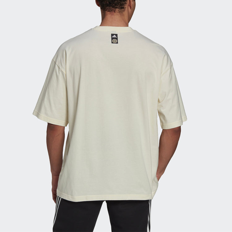 adidas Tee M Sports Stylish Casual Round Neck Short Sleeve White H54034
