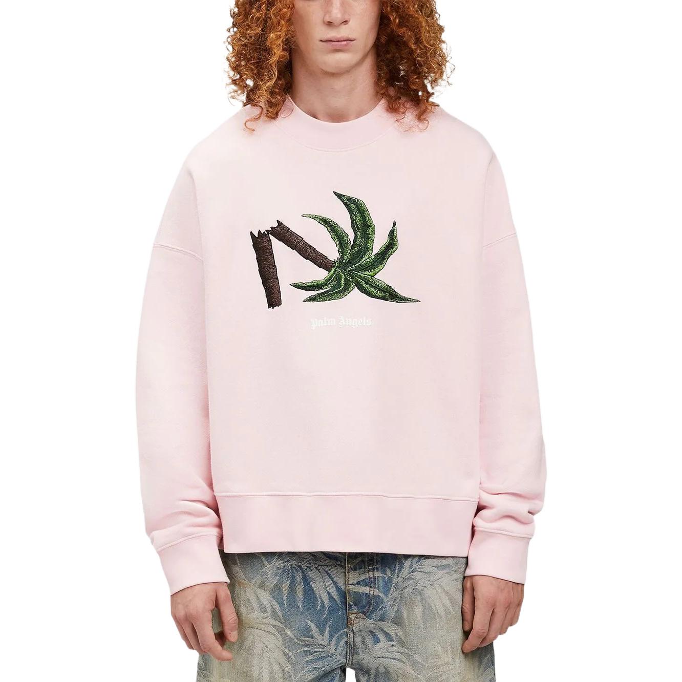 Palm Angels SS22 Broken Palm Crew 'Pink Green' PMBA026S22FLE0133055