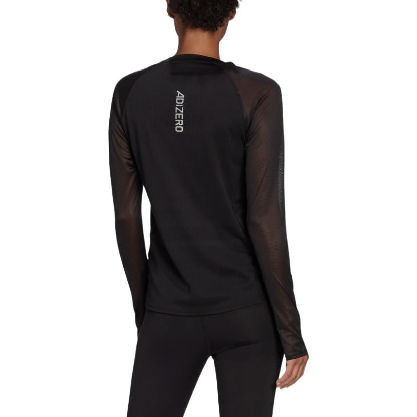 (WMNS) adidas Parley Adizero Long Sleeve Running T-Shirt Asia Sizing 'Black' H57746