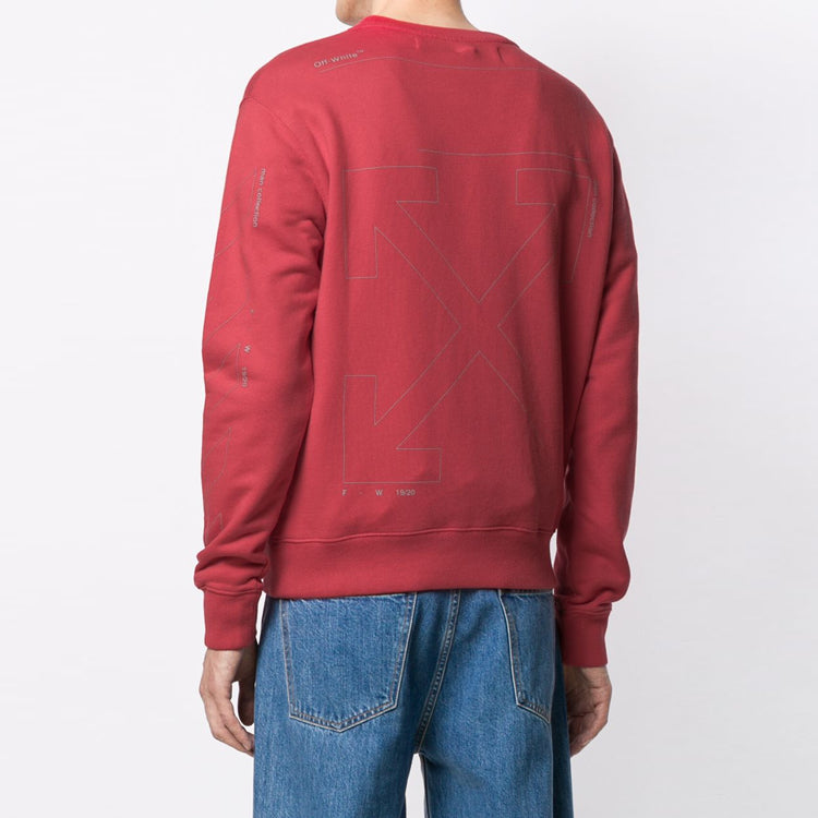 Off-White Arrow Pattern Printing Pullover Red OMBA025E19E300032091