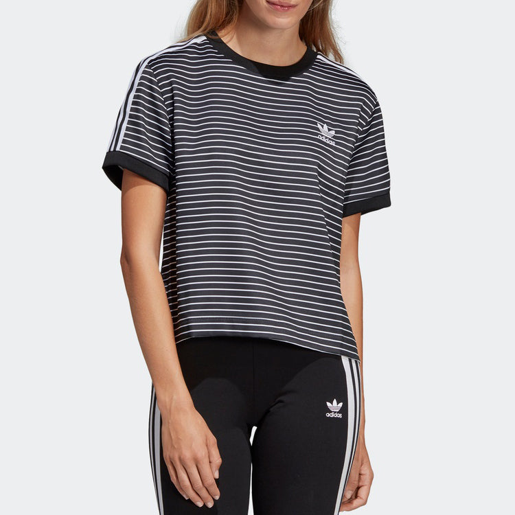 (WMNS) adidas originals 3 Stripes Printing Black DU9869