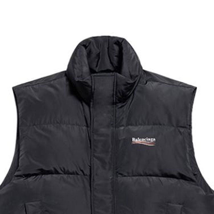 Balenciaga Political Campaign Cocoon Puffer Vest 'Black' 762769TYD361000