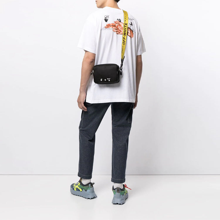Off-White FW21 Painting Pattern Printing Round Neck Short Sleeve Loose Fit White OMAA038R21JER0090131-1