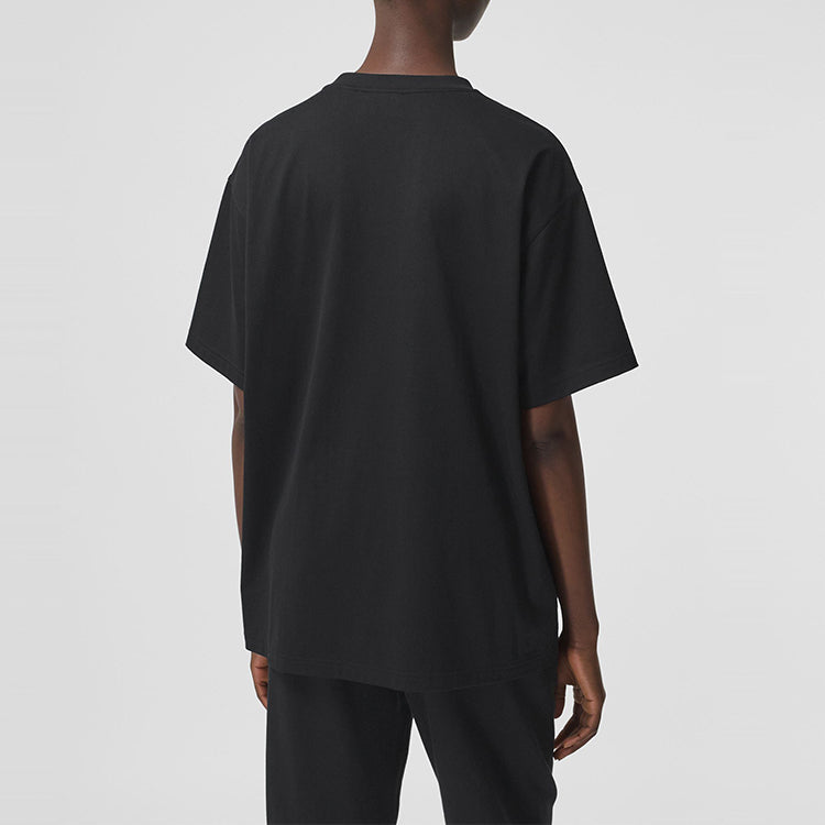 Burberry Alphabet Logo Printing Loose Short Sleeve Black 80373821