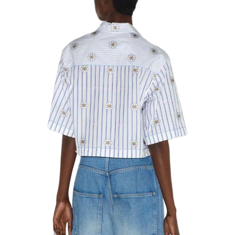 (WMNS) Gucci Interlocking G And Flower Print Shirt 'White Light Blue' 781761-ZAQFF-9241