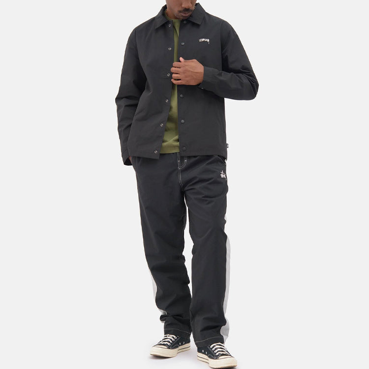 Men's Stussy Embroidered Logo Jacket Black 115576