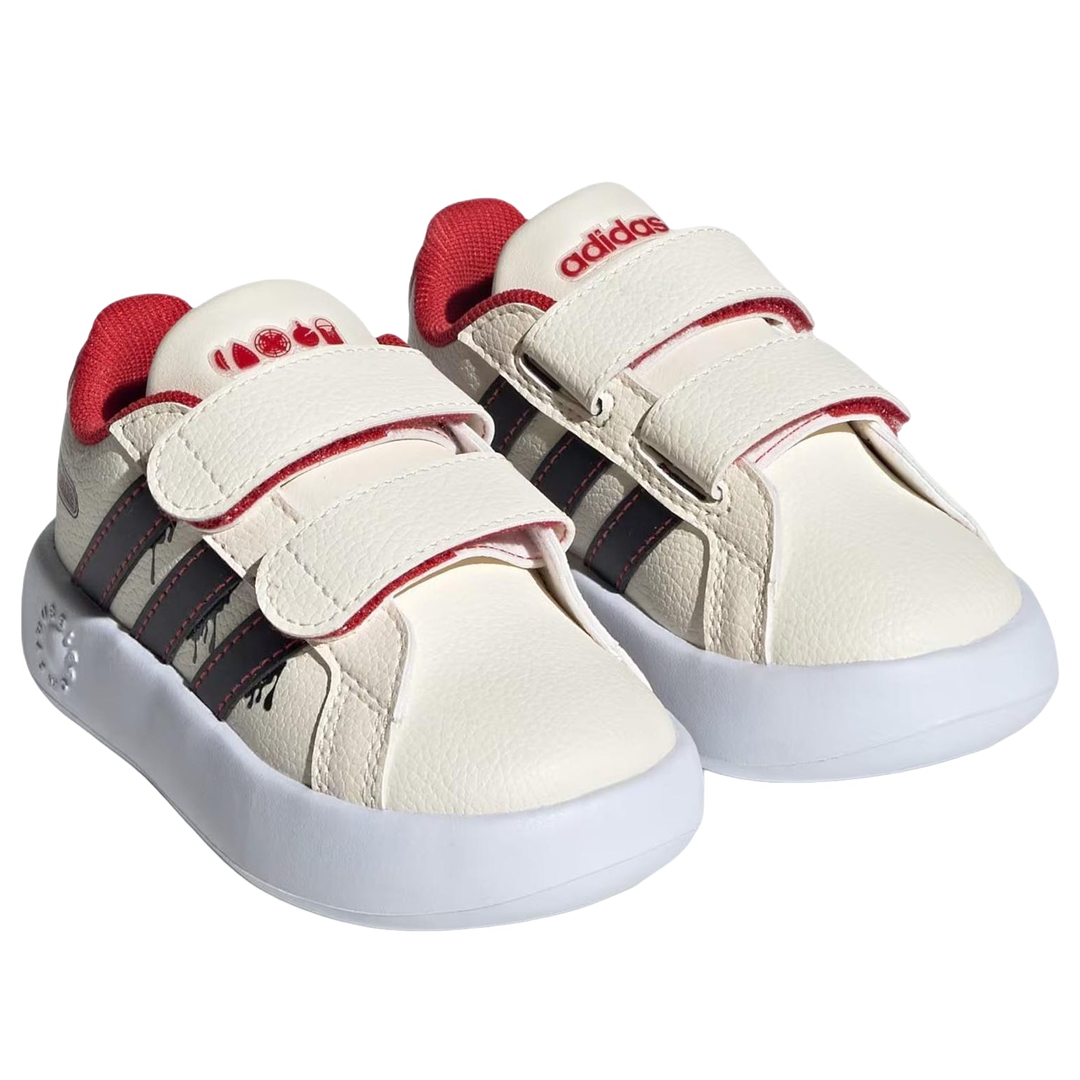 (TD) adidas Grand Court 'Cream White Core Black Collegiate Red' JR5631