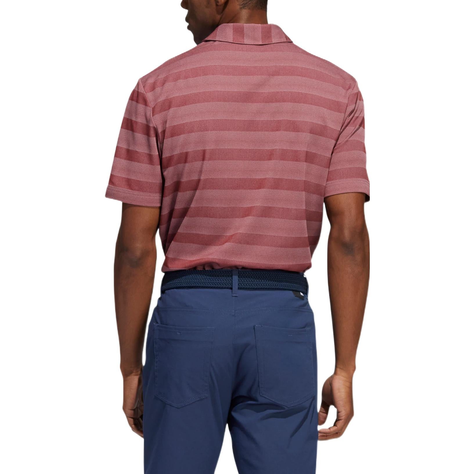 Men's adidas 2 Clr Strp Polo Stripe Logo Printing Short Sleeve Red Polo Shirt HM5328