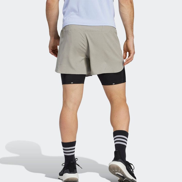 adidas Designed 4 Running 2-in-1 Shorts 'Silver Pebble' IB8933