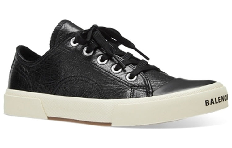 (WMNS) Balenciaga Paris Low Top Sneakers 'Black Leather and White Rubber' 688757W3RCB1090