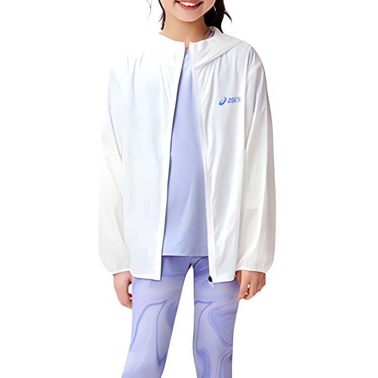 (GS) ASICS Logo Jacket 'White Blue' 332241053090-10
