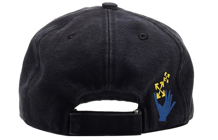 Off-White Logo Embroidery Baseball Cap Black OMLB022R21FAB0011040