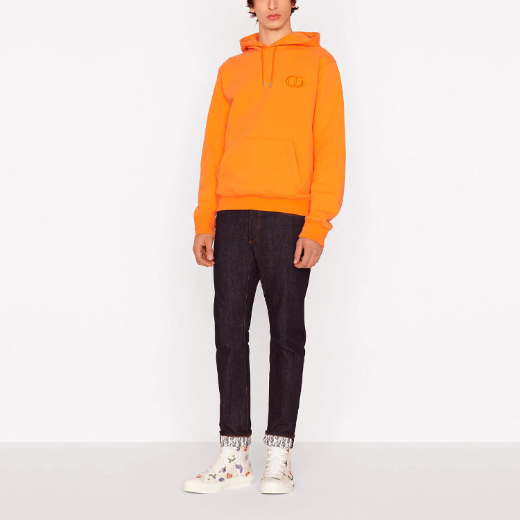 Men's DIOR Logo Embroidered Solid Color Orange 113J698A0531-C242