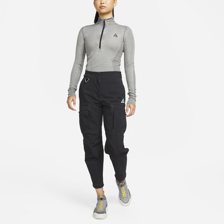 (WMNS) Nike Acg Steeple Rock Half Zipper Slim Fit Long Sleeves Gray T-Shirt DH3096-010