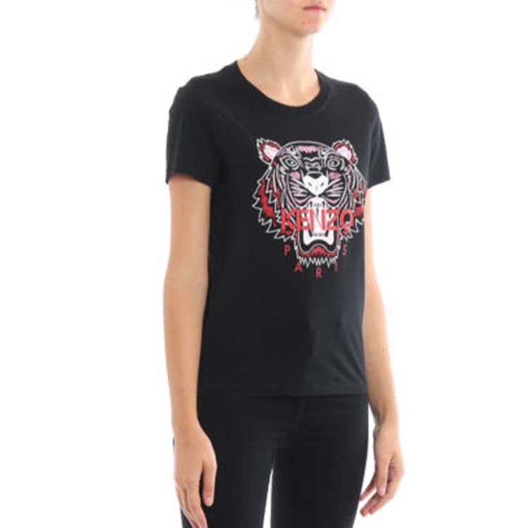 KENZO Tiger Head Printing Logo Pure Cotton Black F962TS7214YB99A