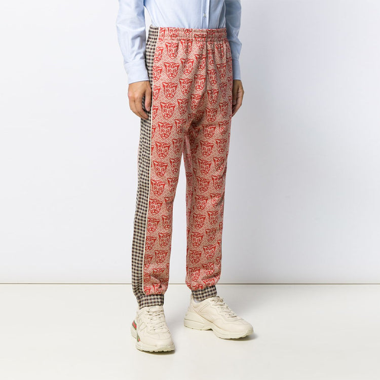 Gucci Houndstooth Cat Print Track Pants 'Orange' 580555-XJBGQ-7548