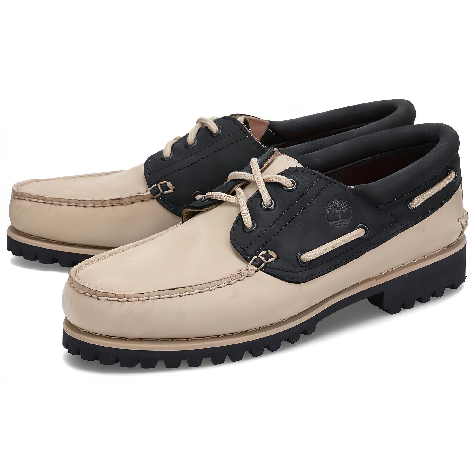 Timberland 3-Eye Lug Handsewn Boat Shoes 'Beige' A5RH8