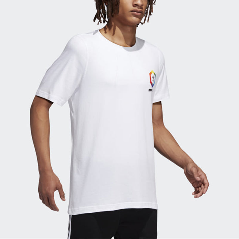adidas originals Spectrum Tee Sports Printing Round Neck Short Sleeve White ED6927