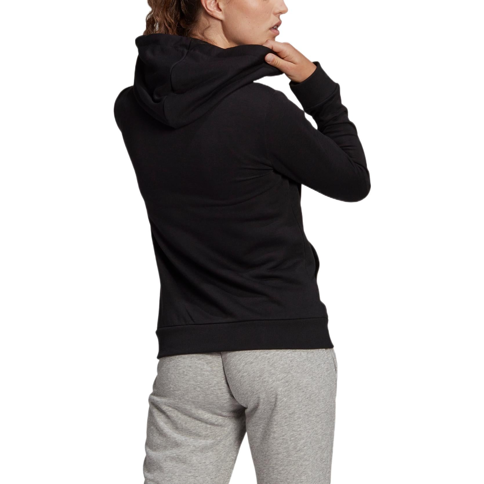 (WMNS) adidas Essentials Logo Full-Zip Hoodie Asia Sizing 'Black White' GL0791