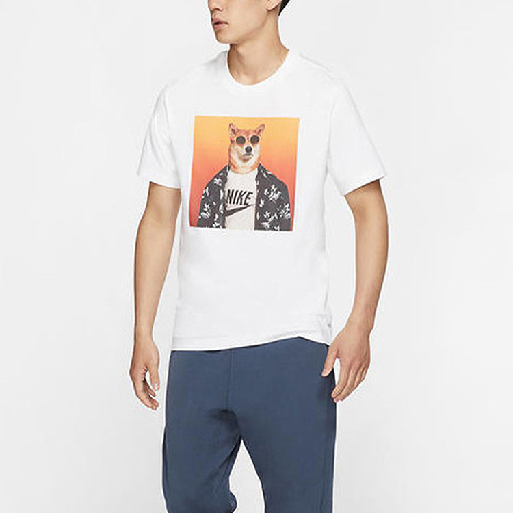 Nike Funny Pattern Printing Short Sleeve White CW4307-100
