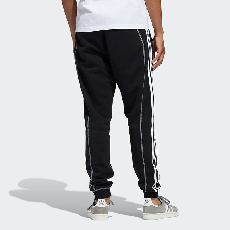 adidas originals Cntrst Stitch S Contrasting Colors Fleece Lined Stay Warm Bundle Feet Sports Pants Black GN3888