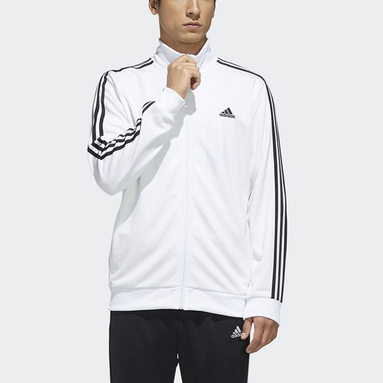 adidas Stand Collar Casual Sports Jacket White FM5319