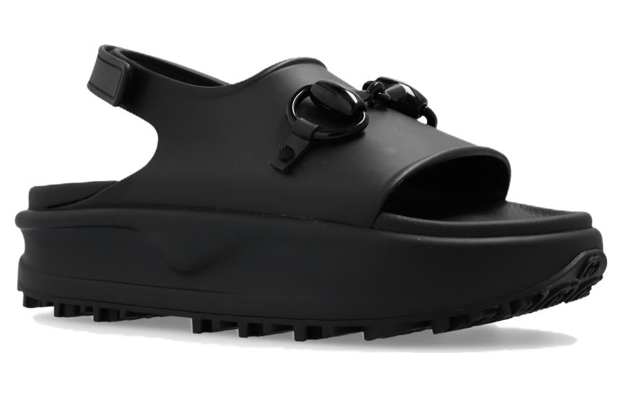 (WMNS) Gucci Interlocking G Platform Sandal 'Black' 742435-JAAC9-1000