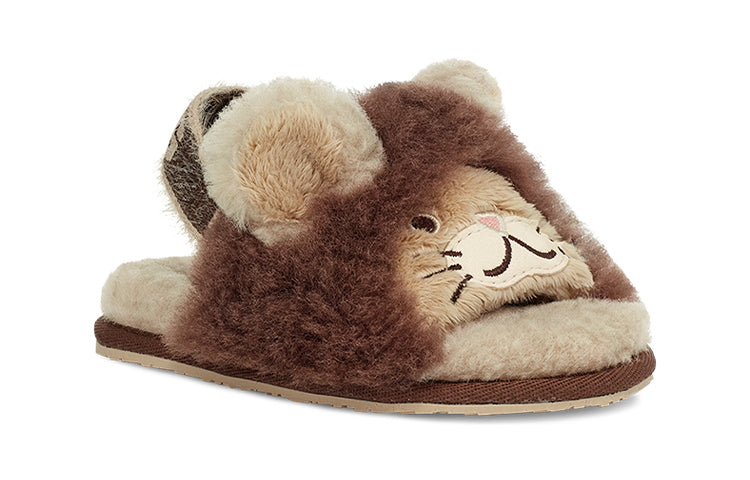 (TD) UGG Fluff Yeah Slide Lion Stuffie 'Sand Chocolate' 1127712T-SCLT