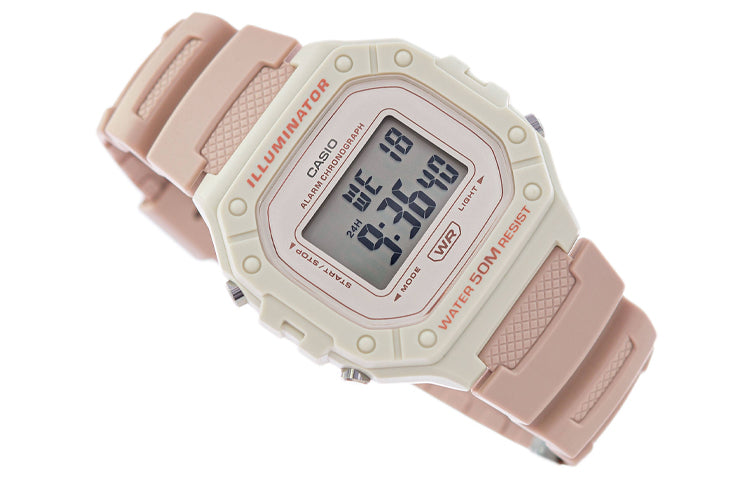 CASIO Fashion Stylish Sports 50m Waterproof Pink White Watch Digital W-218HC-4A2V