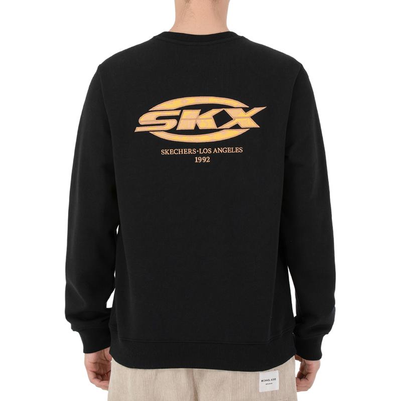 Skechers x SKX Logo Printed Crew Sweater 'Black Yellow' P122M011-0018