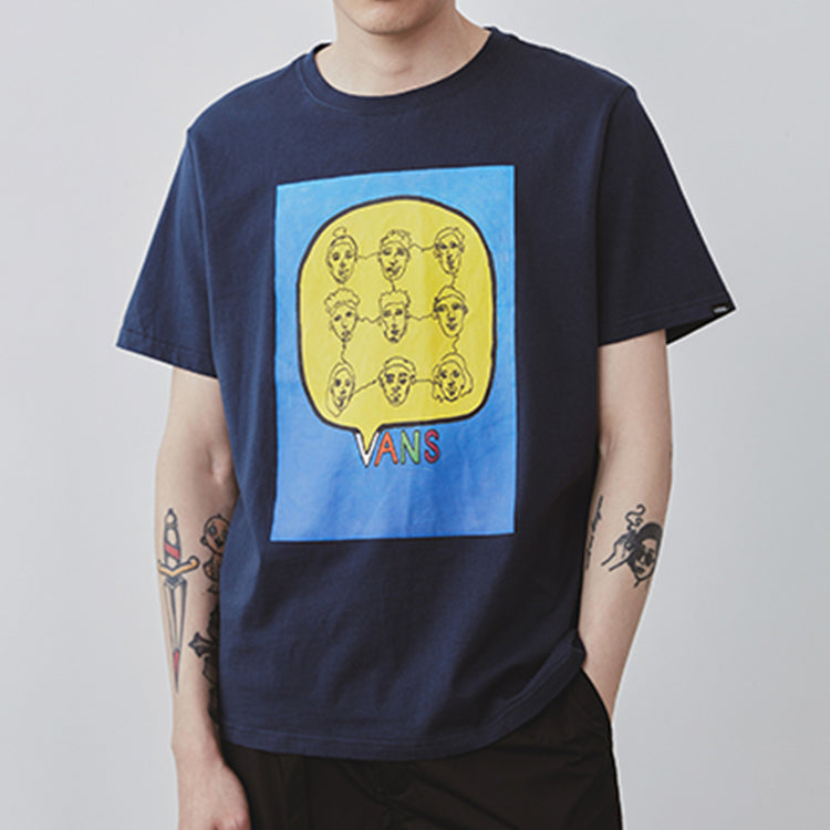 VansxFxxl Dogg Printing Short Sleeve Couple Style Navy Blue VN0A4RATLKZ1