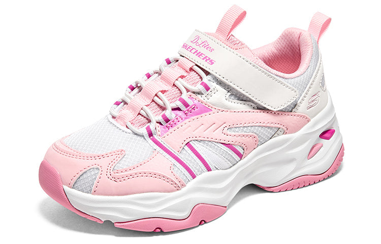 (GS) Skechers Dlites 4.0 'White Pink' 302586L-PKW