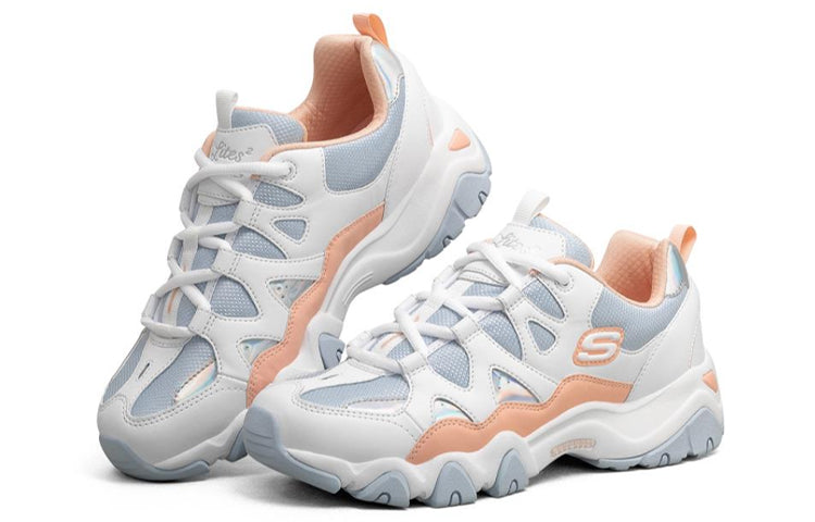 (WMNS) Skechers D'lites 2.0 'White Blue Pink' 66666312-WLB