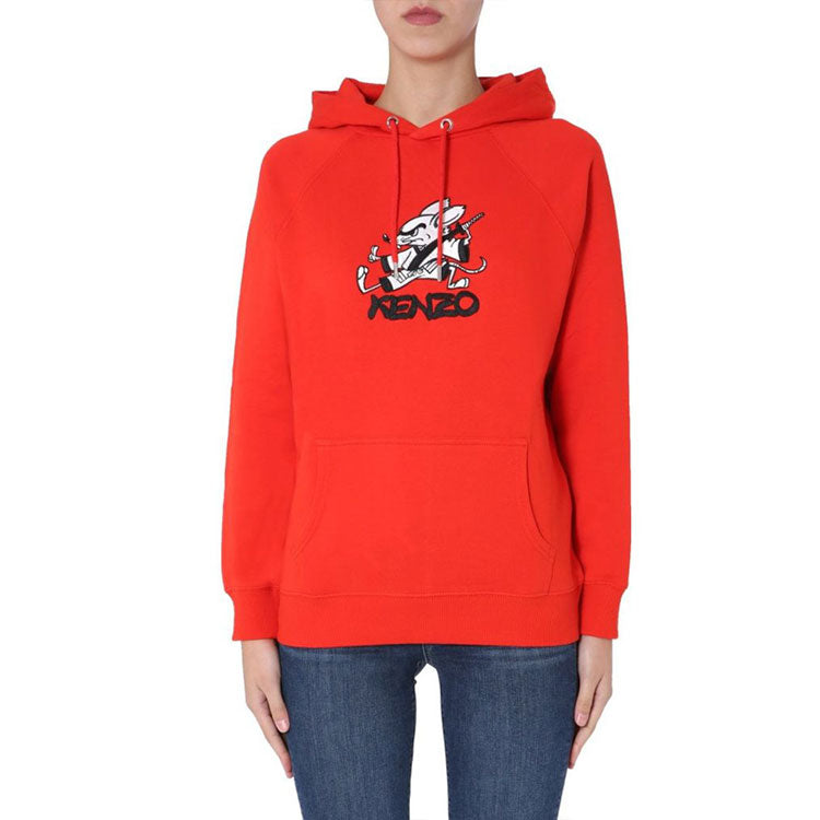 (WMNS) KENZO Pattern Hoodie Red FA52SW7754Z5-21