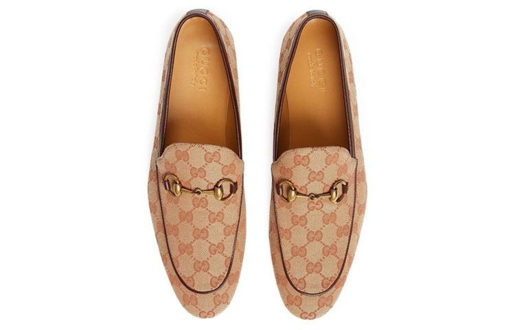 Gucci Jordaan Literature And Art Casual Flat Loafers Shoes Light Nrown 430088-9Y9W0-8369