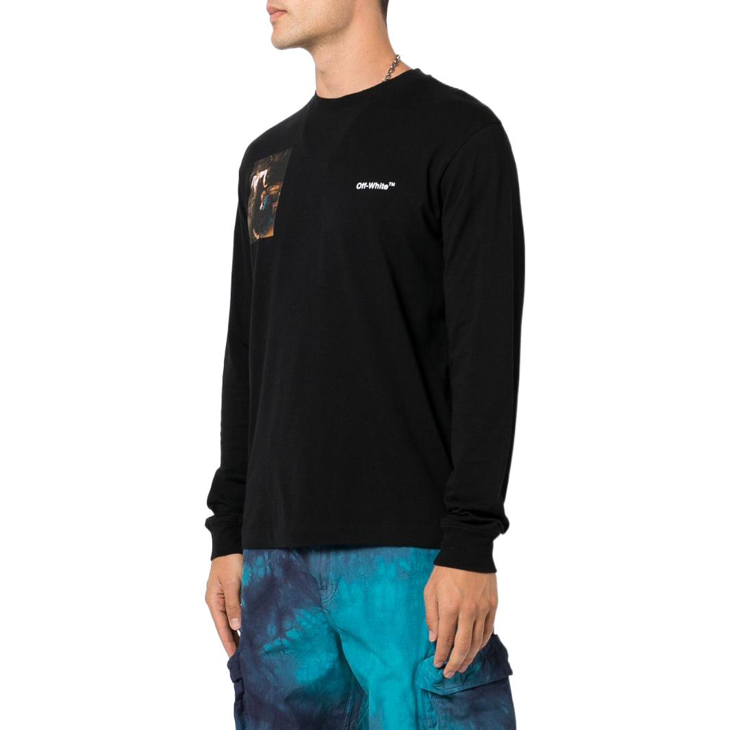 Off-White Caravaggio Lute Skate Long-Sleeve Tee 'Black White' OMAB064C99JER0081001
