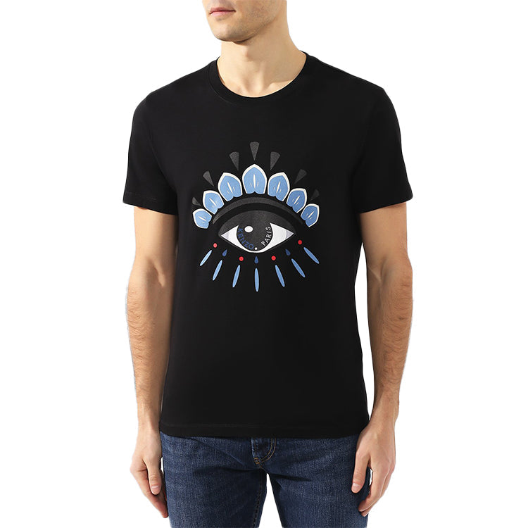 Men's KENZO Eyes Eye Printing Short Sleeve Black FA55TS0494YC-99