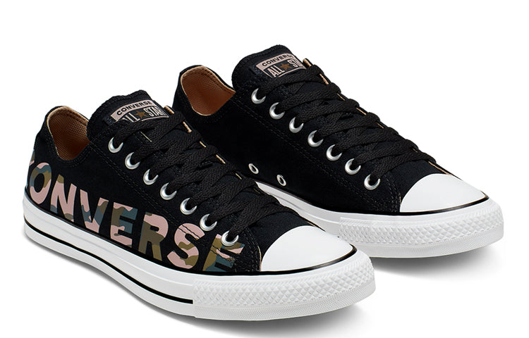 Converse Chuck Taylor All Star Canvas Wordmark Low Top 'Black White' 166234C