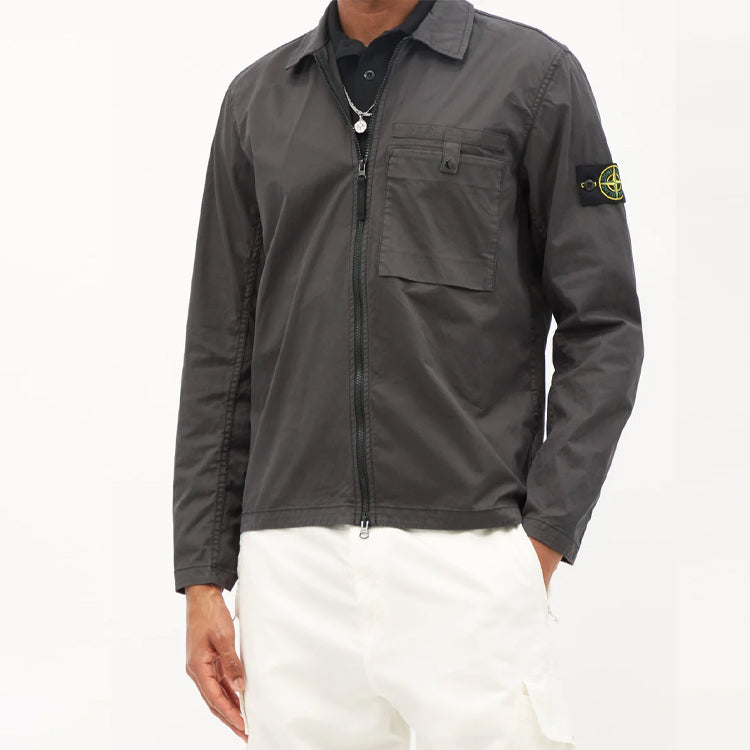 STONE ISLAND Supima Cotton Shirt Jacket 'Charcoal' 761512619-V0065