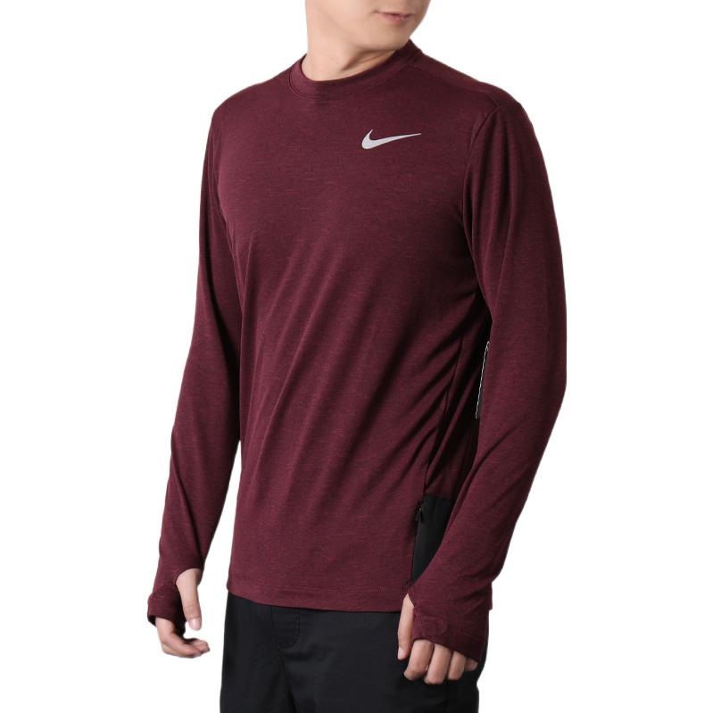 Nike Front Swoosh Logo Long Sleeves 'Maroon Red White' 930241-013