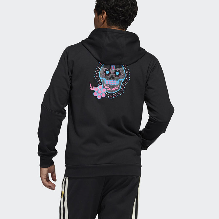 adidas Solid Color Sports Running Training Hooded Jacket Black GP6259