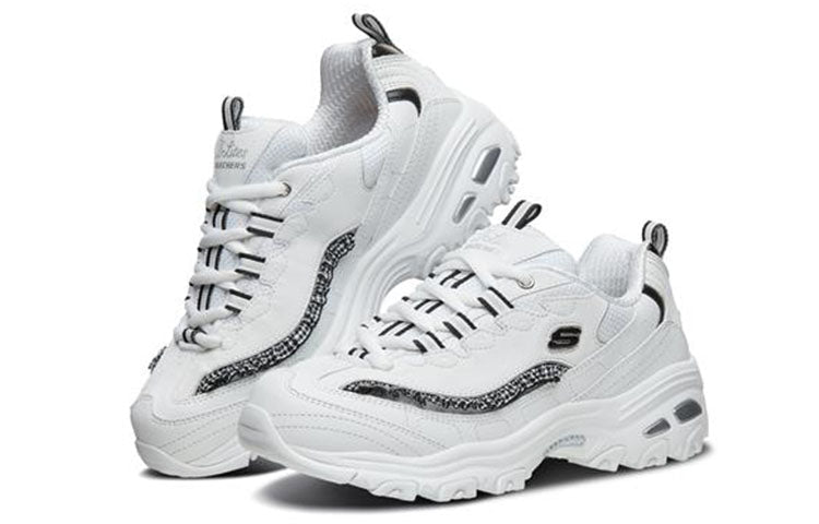 (WMNS) Skechers D'lites 1.0 White/Black 13090-WBK