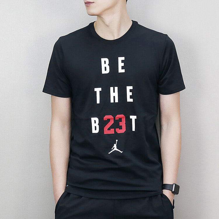 Air Jordan Alphabet Printing Casual Short Sleeve Black 895150-010