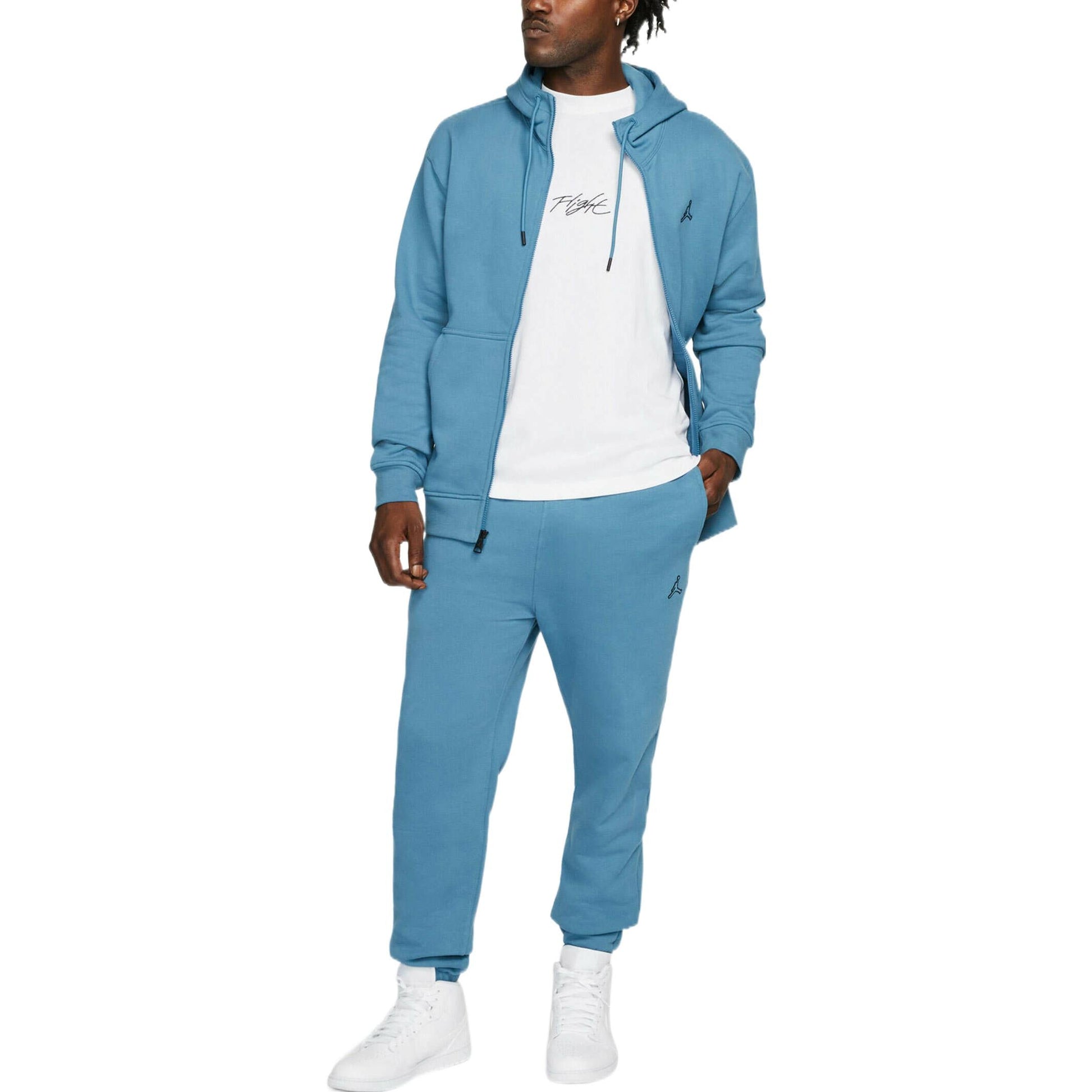 Men's Air Jordan Essentials Solid Color Printing Logo Lacing Bundle Feet Sports Pants/Trousers/Joggers Blue DA9820-415