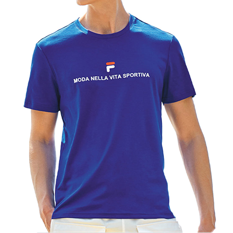 FILA Alphabet Logo Printing Cotton Short Sleeve Blue F11M028155F-BU
